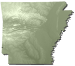 Limited exposure along Little River north of Cerrogordo, Little River County, Arkansas, Gulf Coastal Plain; Oklahoma and Texas